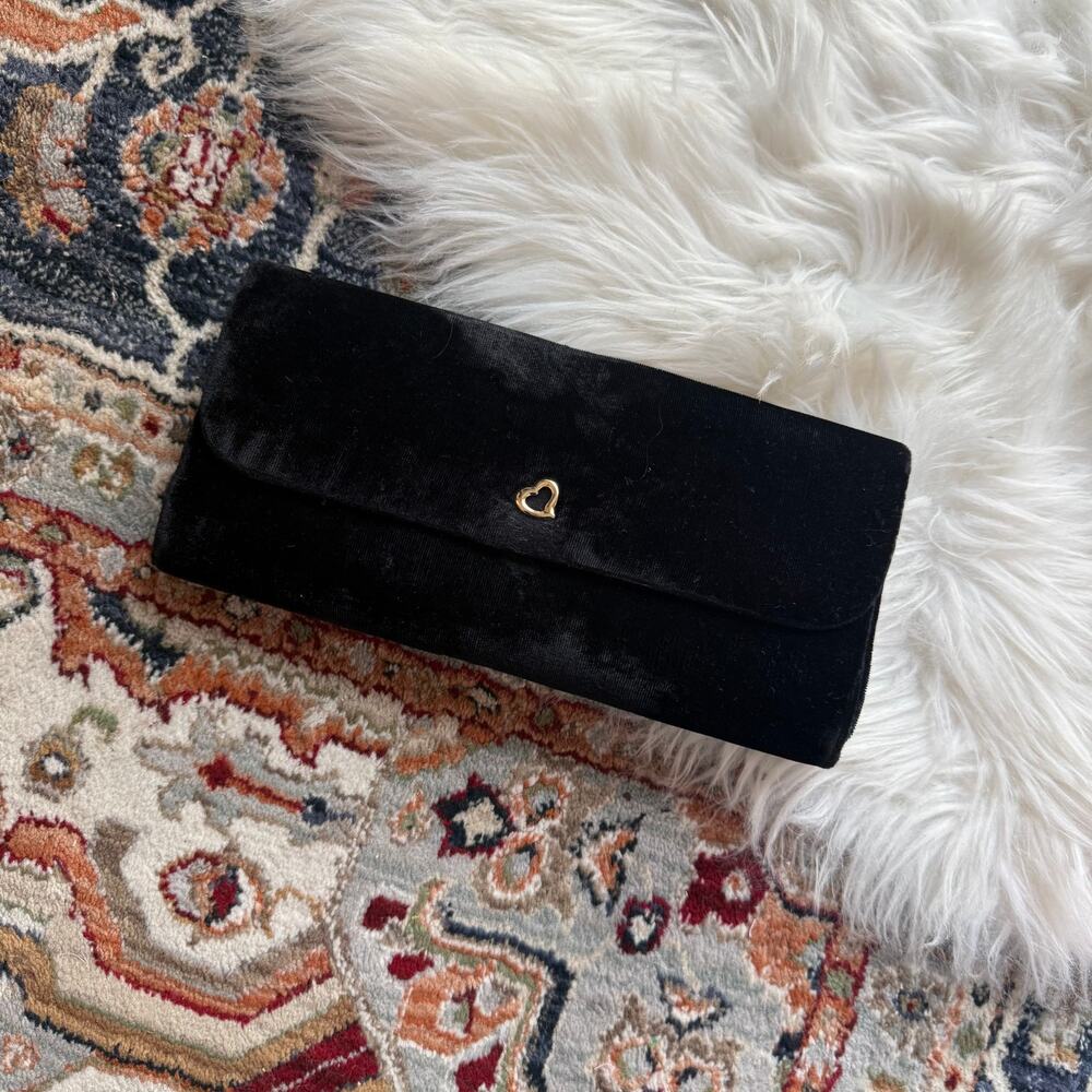 Victoria's Secret Vintage 1990s Black Velvet Evening Bag/Clutch